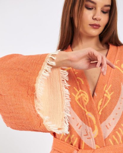 Hand-painted linen robe - Image 2