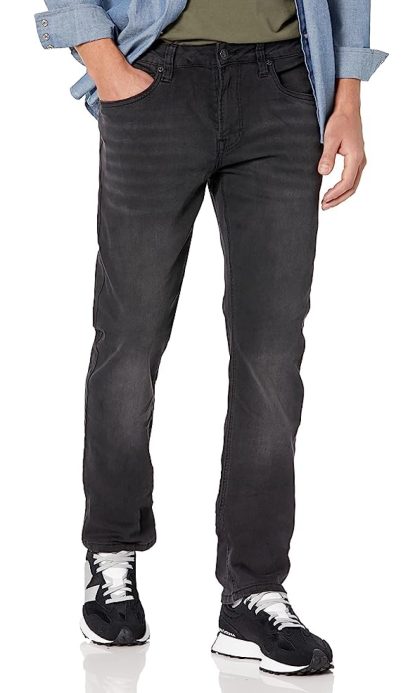 Men's black grey washed jeans