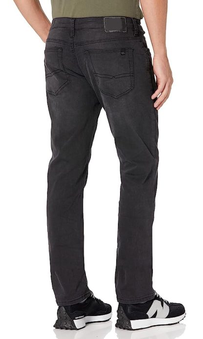 Men's black grey washed jeans - Image 2