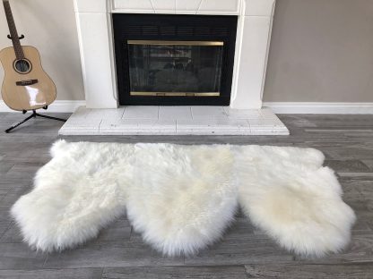 Pure white faux fur rug - Image 6