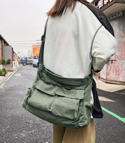 Vintage casual canvas shoulder bag - Image 6