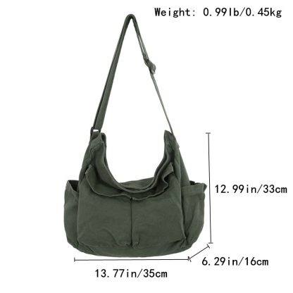 Vintage casual canvas shoulder bag - Image 4