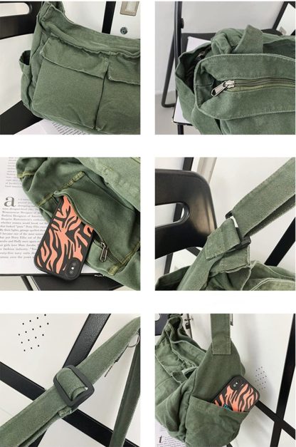 Vintage casual canvas shoulder bag - Image 2