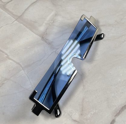 Futuristic metal square frame sunglasses - Image 7