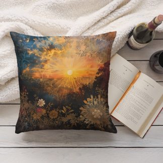 Vintage Sunset Floral Pillow