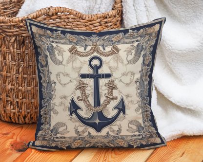 Ocean Style Anchor Pattern Pillow - Image 6