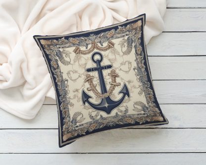 Ocean Style Anchor Pattern Pillow - Image 5