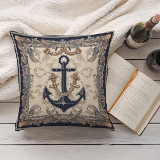Ocean Style Anchor Pattern Pillow