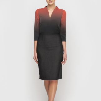 Gradient contrast commuter dress