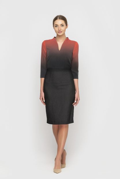 Gradient contrast commuter dress