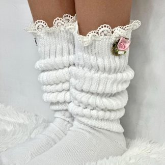Palace style three-dimensional flower pile socks