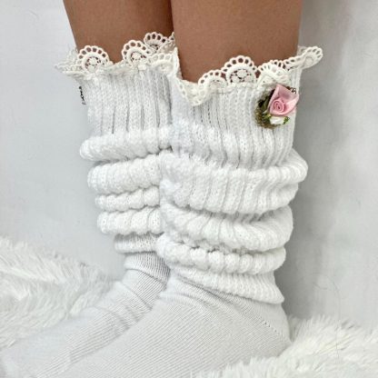 Palace style three-dimensional flower pile socks