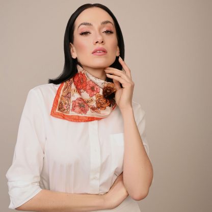 Swan Lake Pattern Silk Square Scarf - Image 5