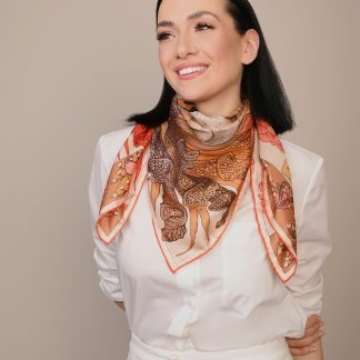 Swan Lake Pattern Silk Square Scarf