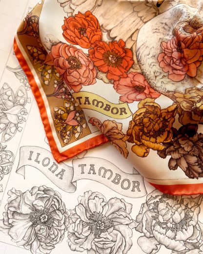 Swan Lake Pattern Silk Square Scarf - Image 3
