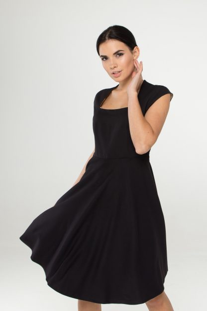 Black Square Neck Sleeveless Dress - Image 7
