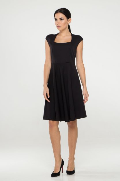 Black Square Neck Sleeveless Dress - Image 5