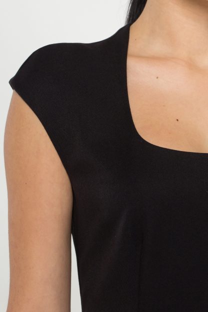 Black Square Neck Sleeveless Dress - Image 3