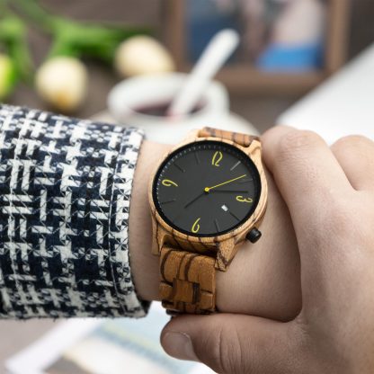 Zebra Wood Quartz Watch - Image 7