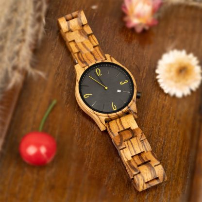 Zebra Wood Quartz Watch - Image 4
