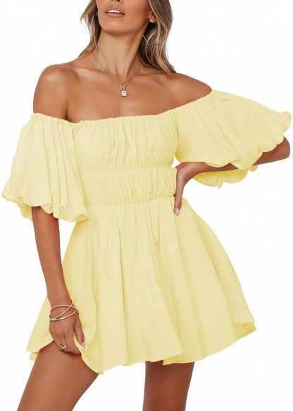 Off-shoulder puff sleeve dress - Image 5