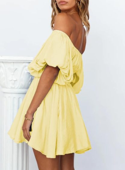 Off-shoulder puff sleeve dress - Image 4