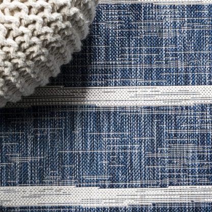 Ocean Striped Outdoor Woven Rug - Image 5
