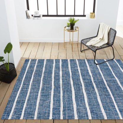 Ocean Striped Outdoor Woven Rug - Image 4