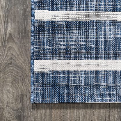 Ocean Striped Outdoor Woven Rug - Image 2