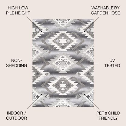 Geometric ethnic style outdoor woven carpet - Image 8
