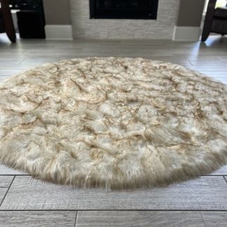 Super soft faux sheepskin round rug