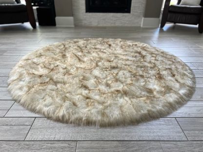 Super soft faux sheepskin round rug