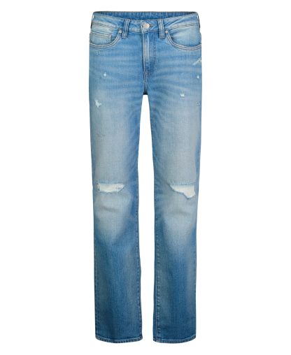 Distressed washed straight jeans - Image 5
