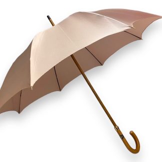 Vintage solid wood handle solid color umbrella