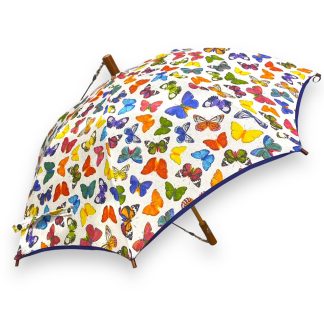 Butterfly print long handle umbrella