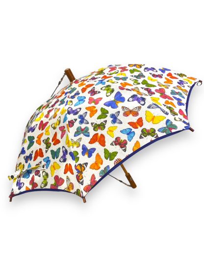 Butterfly print long handle umbrella