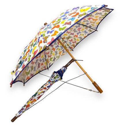 Butterfly print long handle umbrella - Image 2