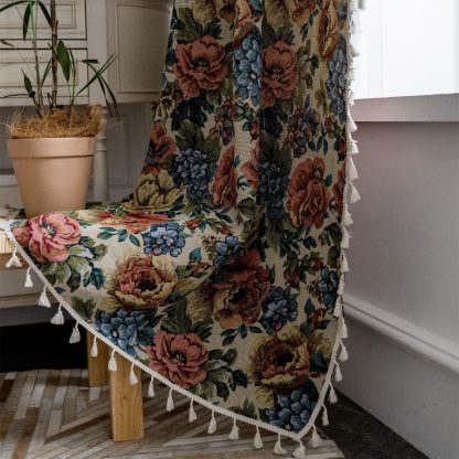 Vintage rose print curtains - Image 3