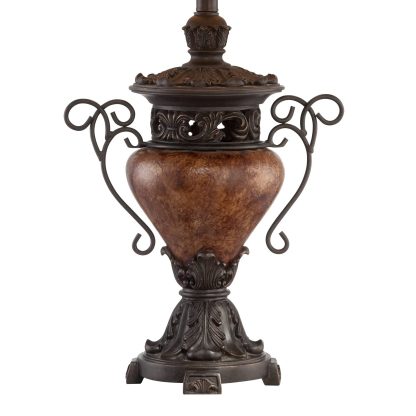 Vintage carved iron table lamp - Image 7