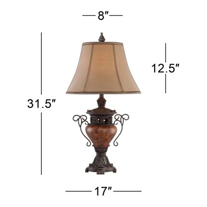 Vintage carved iron table lamp - Image 3