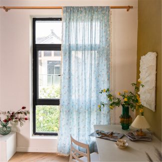 Light blue floral curtains
