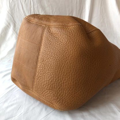 Caramel Brown Leather Tote Bag - Image 6