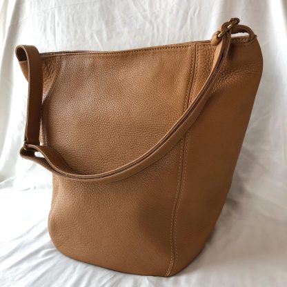 Caramel Brown Leather Tote Bag - Image 4