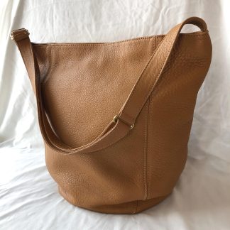 Caramel Brown Leather Tote Bag