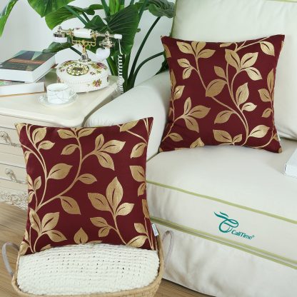 Burgundy Jacquard Pillowcase - Image 6