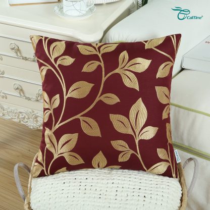 Burgundy Jacquard Pillowcase - Image 5