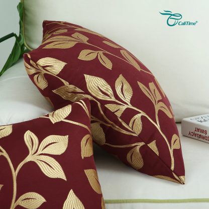 Burgundy Jacquard Pillowcase - Image 3