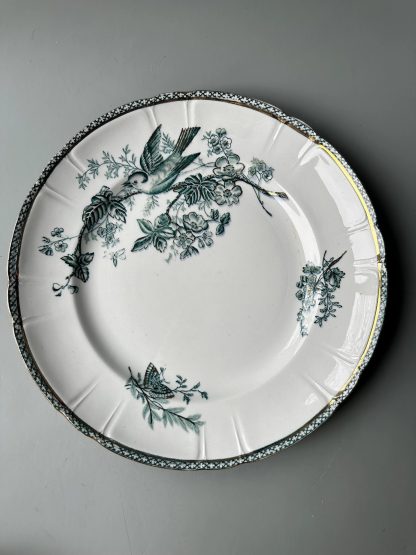 Vintage flower and bird pattern dinner plate - Image 5