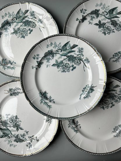 Vintage flower and bird pattern dinner plate - Image 4