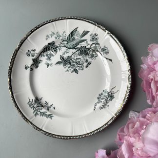 Vintage flower and bird pattern dinner plate